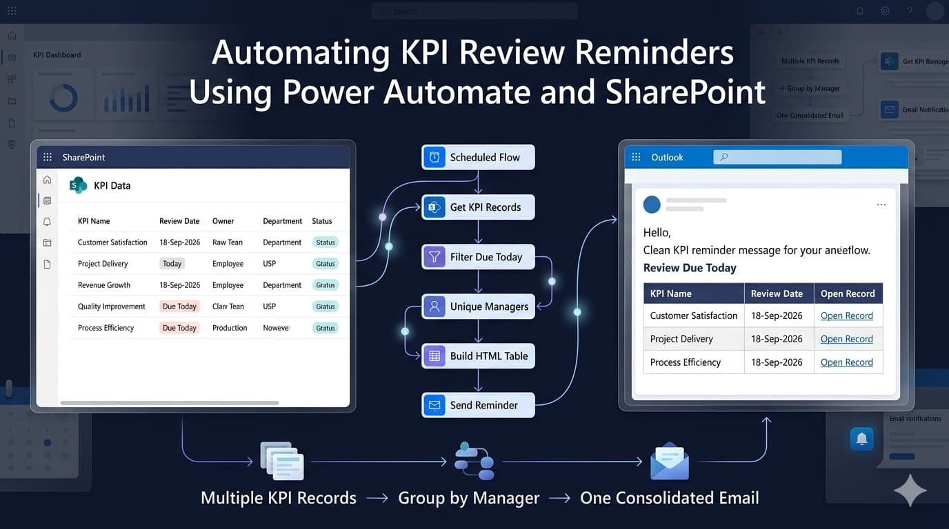 Automating KPI Review Reminders Using Power Automate and SharePoint
