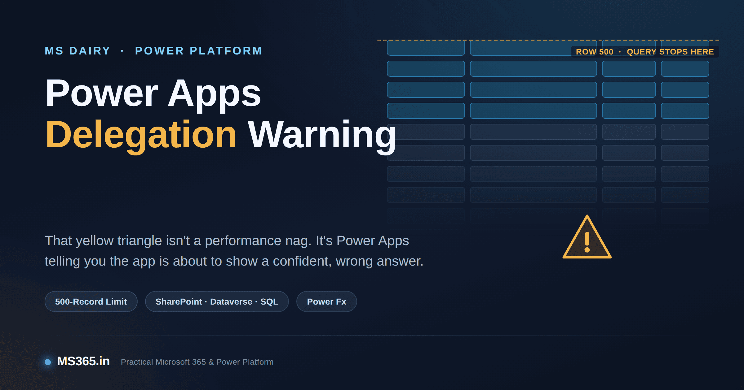 Power Apps Delegation Warning: Every Cause, Every Fix, Explained Properly